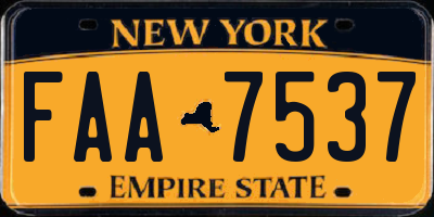 NY license plate FAA7537