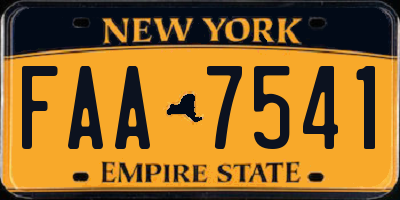 NY license plate FAA7541