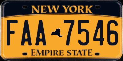 NY license plate FAA7546