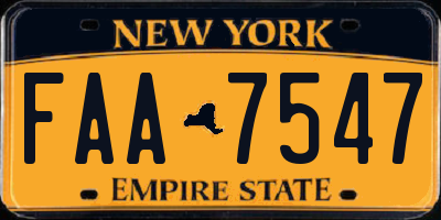 NY license plate FAA7547