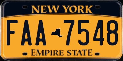 NY license plate FAA7548