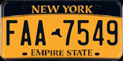 NY license plate FAA7549