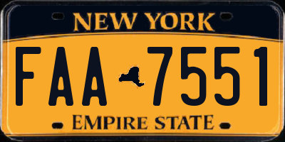 NY license plate FAA7551