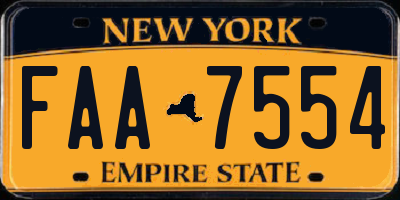 NY license plate FAA7554