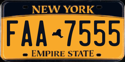 NY license plate FAA7555