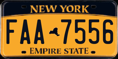 NY license plate FAA7556