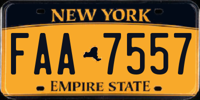 NY license plate FAA7557