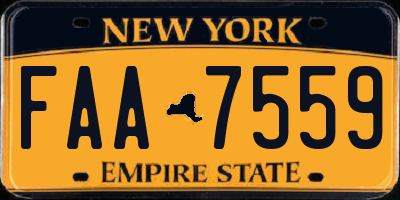 NY license plate FAA7559