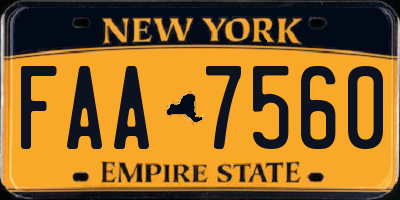 NY license plate FAA7560