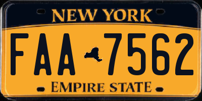 NY license plate FAA7562