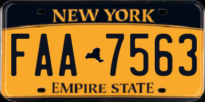 NY license plate FAA7563