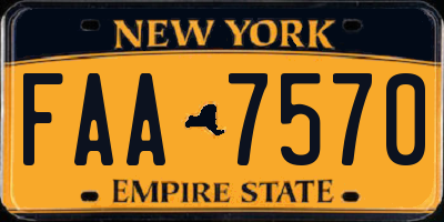 NY license plate FAA7570