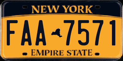 NY license plate FAA7571