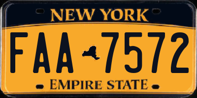 NY license plate FAA7572