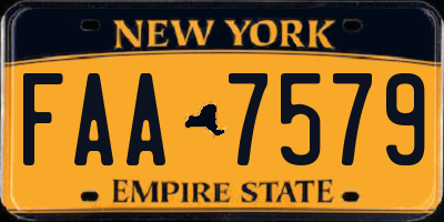 NY license plate FAA7579