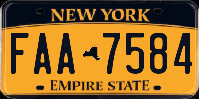 NY license plate FAA7584