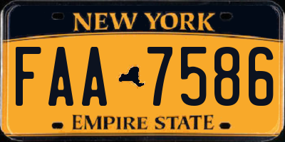 NY license plate FAA7586