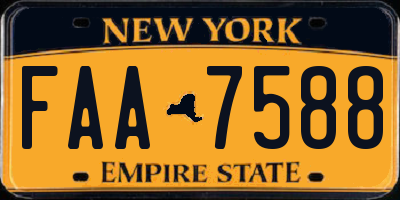 NY license plate FAA7588