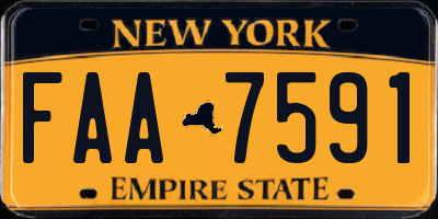 NY license plate FAA7591