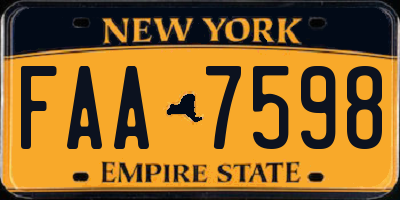 NY license plate FAA7598