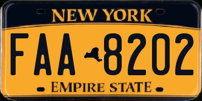 NY license plate FAA8202