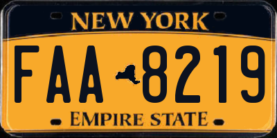 NY license plate FAA8219