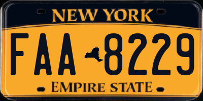 NY license plate FAA8229