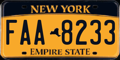 NY license plate FAA8233