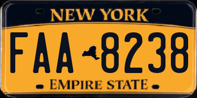 NY license plate FAA8238