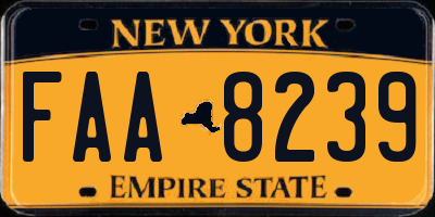NY license plate FAA8239
