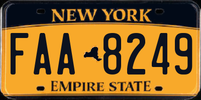 NY license plate FAA8249
