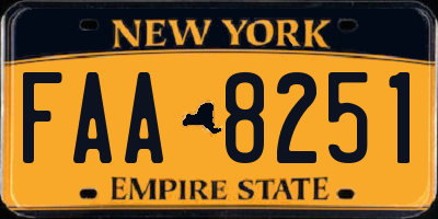 NY license plate FAA8251