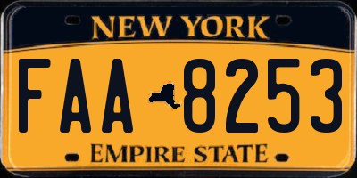 NY license plate FAA8253