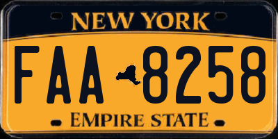 NY license plate FAA8258