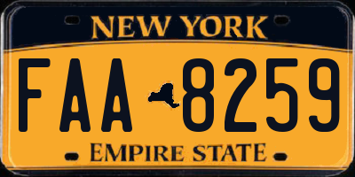 NY license plate FAA8259