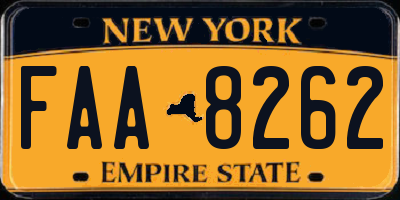NY license plate FAA8262