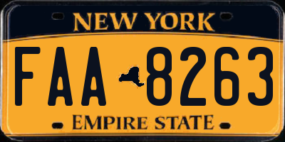 NY license plate FAA8263
