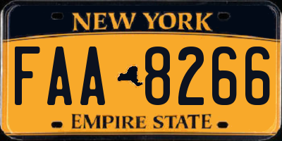 NY license plate FAA8266