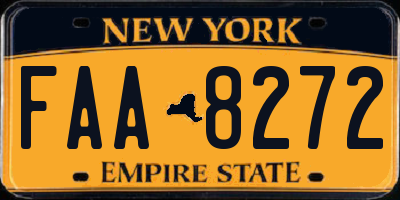 NY license plate FAA8272