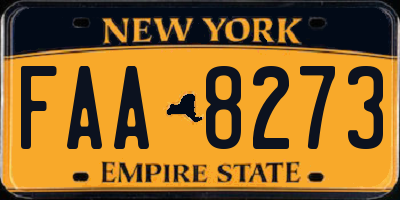 NY license plate FAA8273