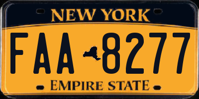 NY license plate FAA8277
