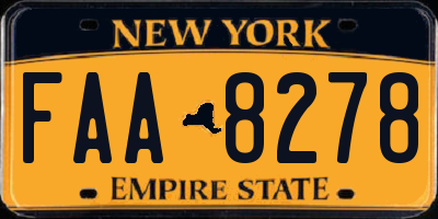 NY license plate FAA8278