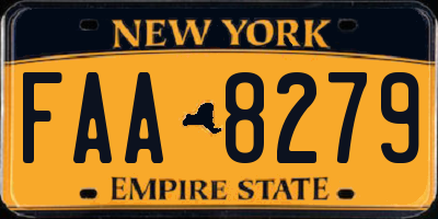 NY license plate FAA8279