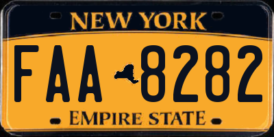 NY license plate FAA8282