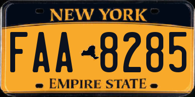 NY license plate FAA8285
