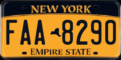 NY license plate FAA8290