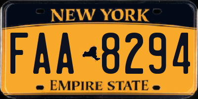 NY license plate FAA8294