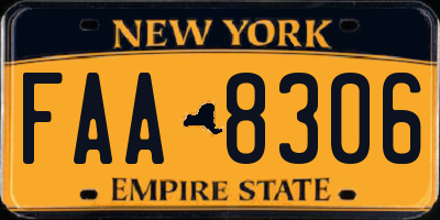 NY license plate FAA8306