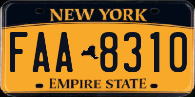 NY license plate FAA8310