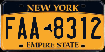 NY license plate FAA8312